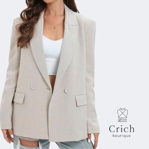 TRNY Women's Oversized Double-Breasted Suit Blazer Jacket. SIZE XL. NWT